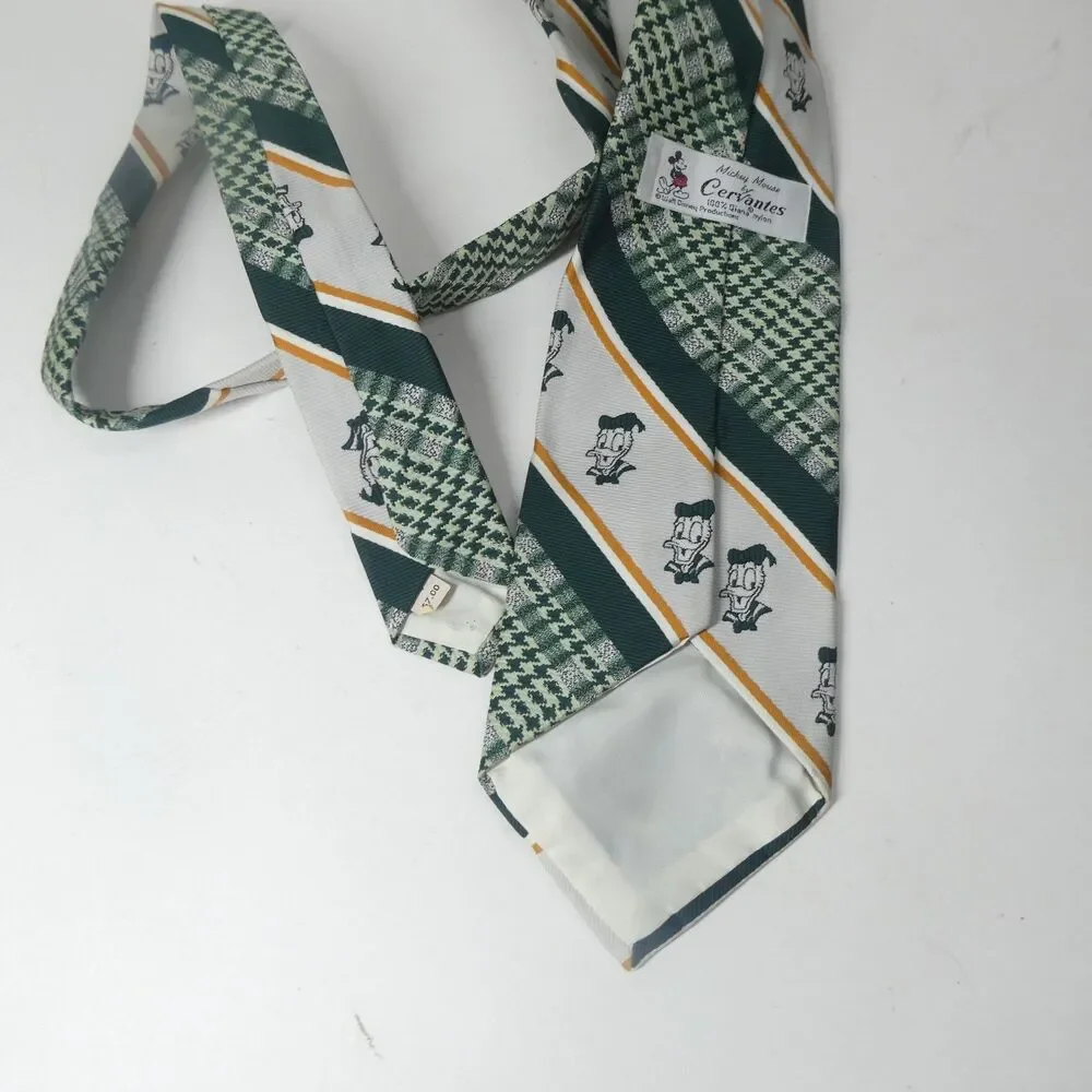 Donald Duck Necktie Vintage Green Tie Disney 4